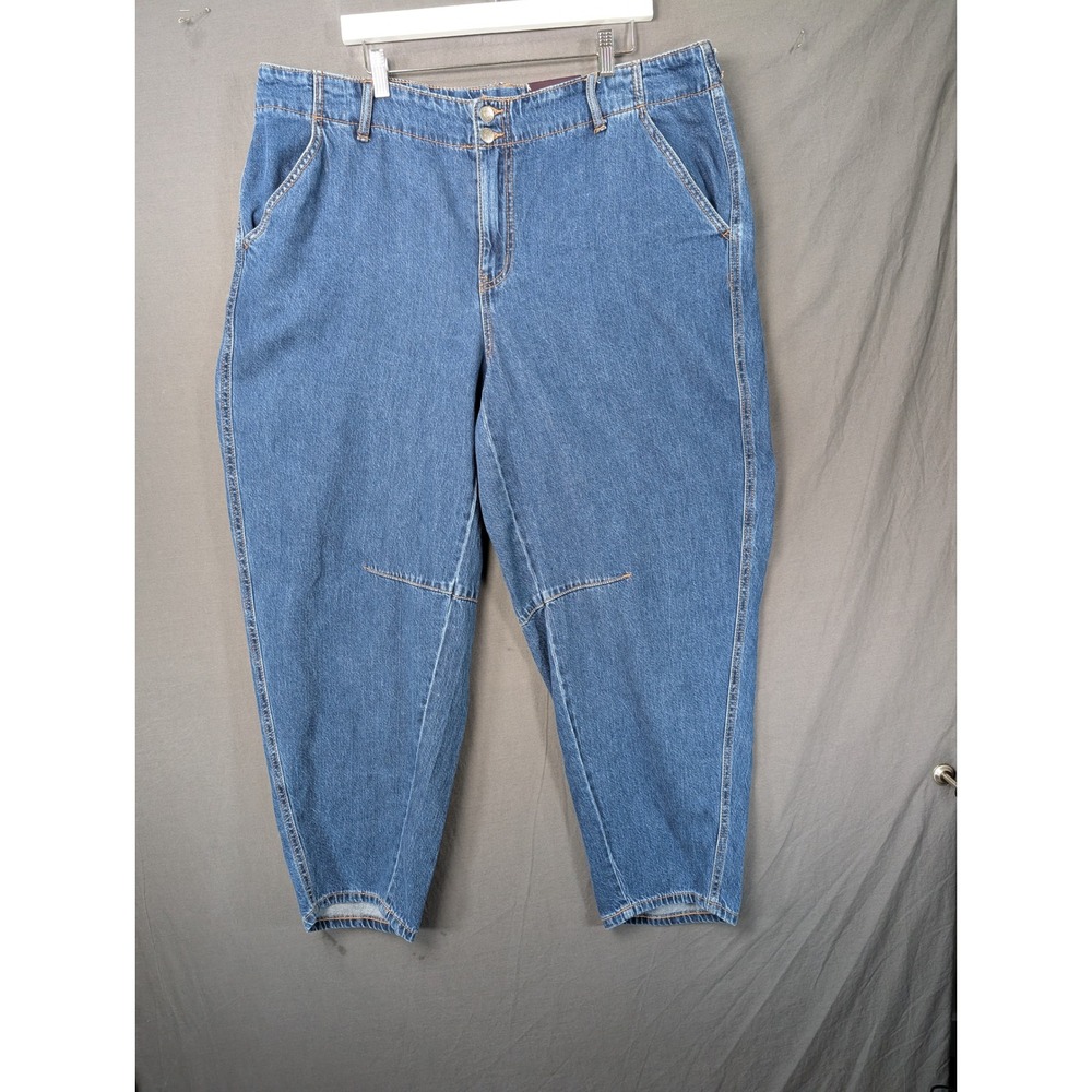 Ava & Viv High Rise Curvy Hip & Thigh Tapered Trouser Jeans 17R Blue
